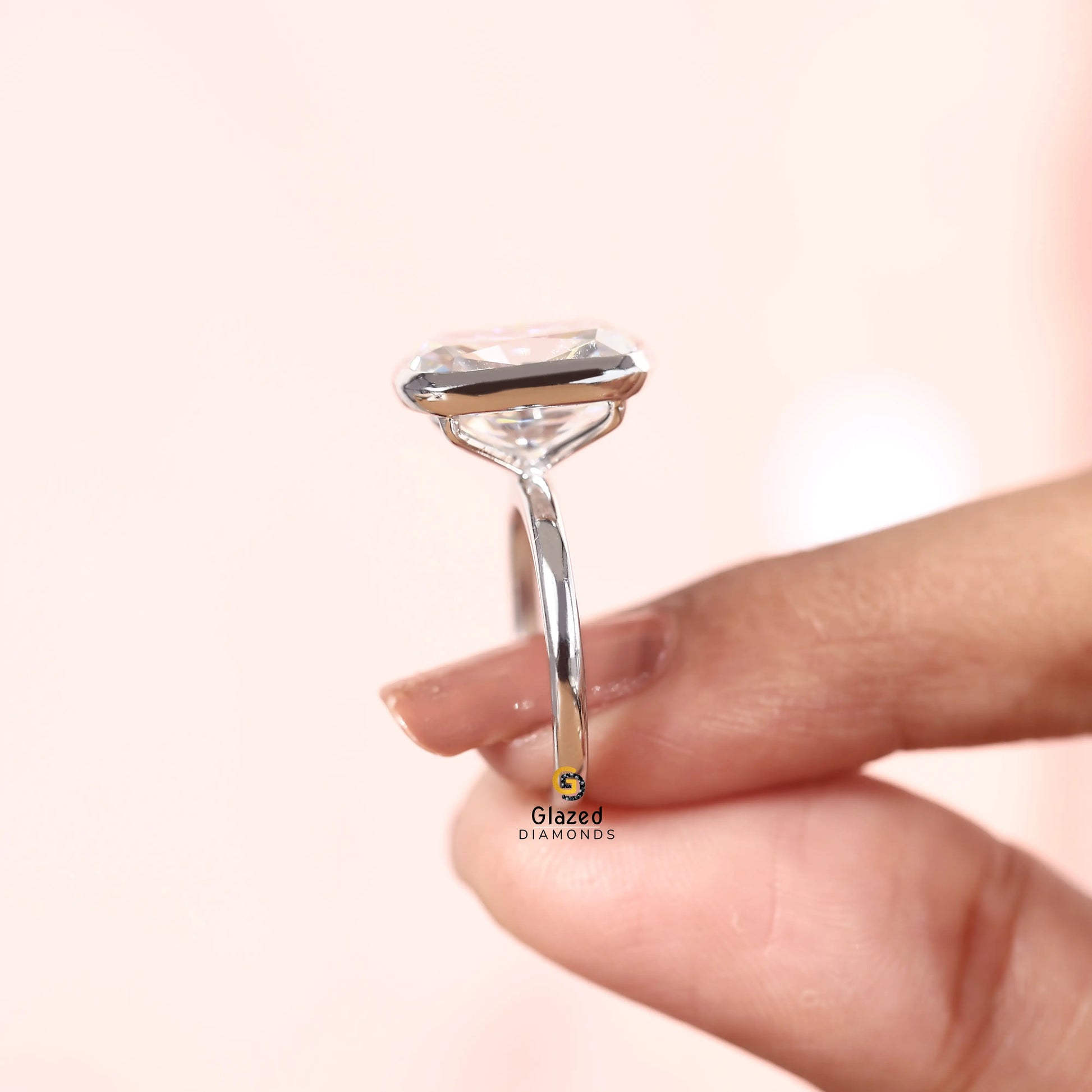 14K Gold Bezel Set Solitaire Wedding Ring