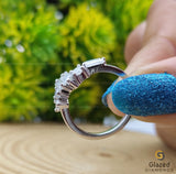 14K Gold Curved Diamond Band