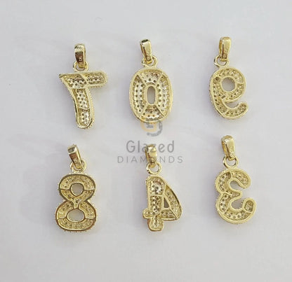 14K Gold Number Necklace for Unisex