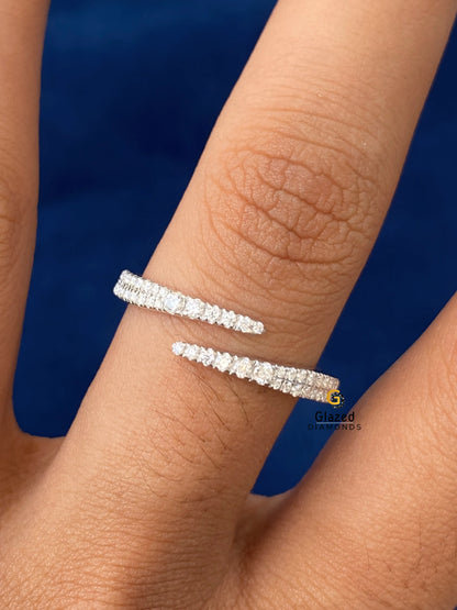 14K Gold Open Diamond Wrap Ring For Women