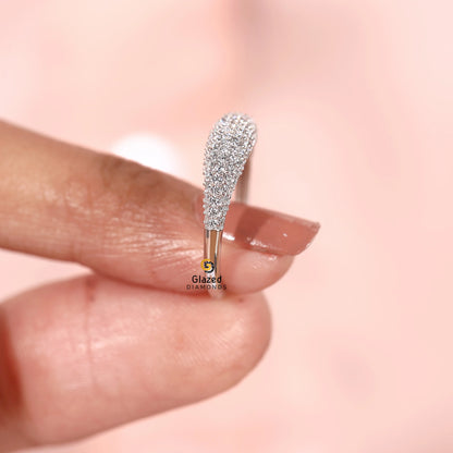 14K Gold Pave Dome Ring