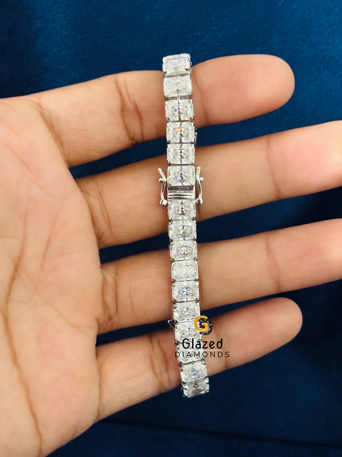 14K Solid Gold 18CT Radiant Cut Moissanite Tennis Bracelet