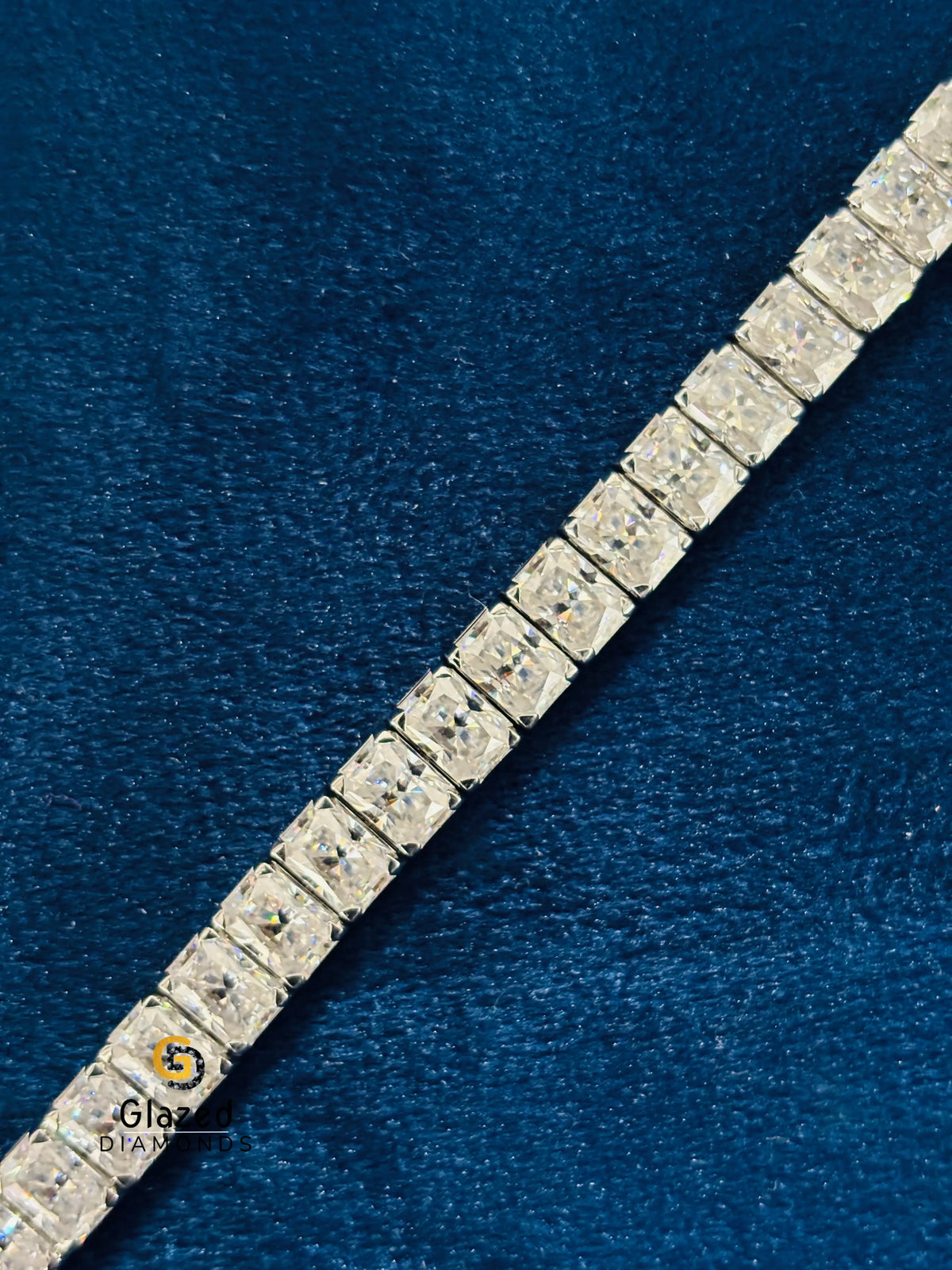 14K Solid Gold 18CT Radiant Cut Moissanite Tennis Bracelet For Women