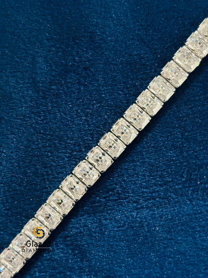 14K Solid Gold 18CT Radiant Cut Moissanite Tennis Bracelet For Women