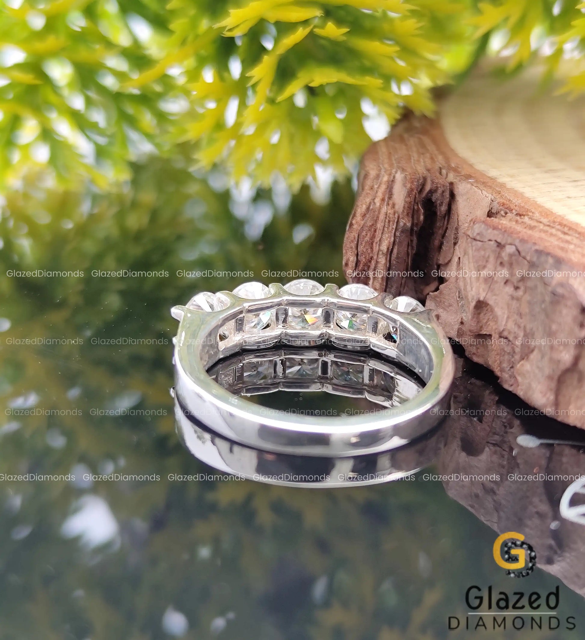 14K Solid Gold Five Stone Ring
