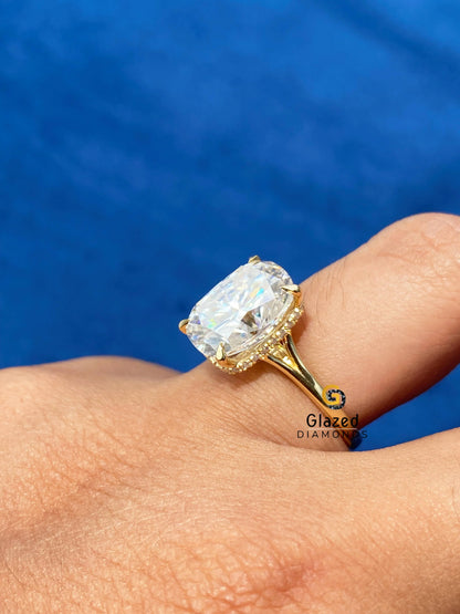 14K Solid Gold Moissanite Ring For Women