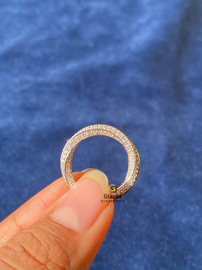 14K Solid Gold Twisted Infinity Moissanite Wedding Band 