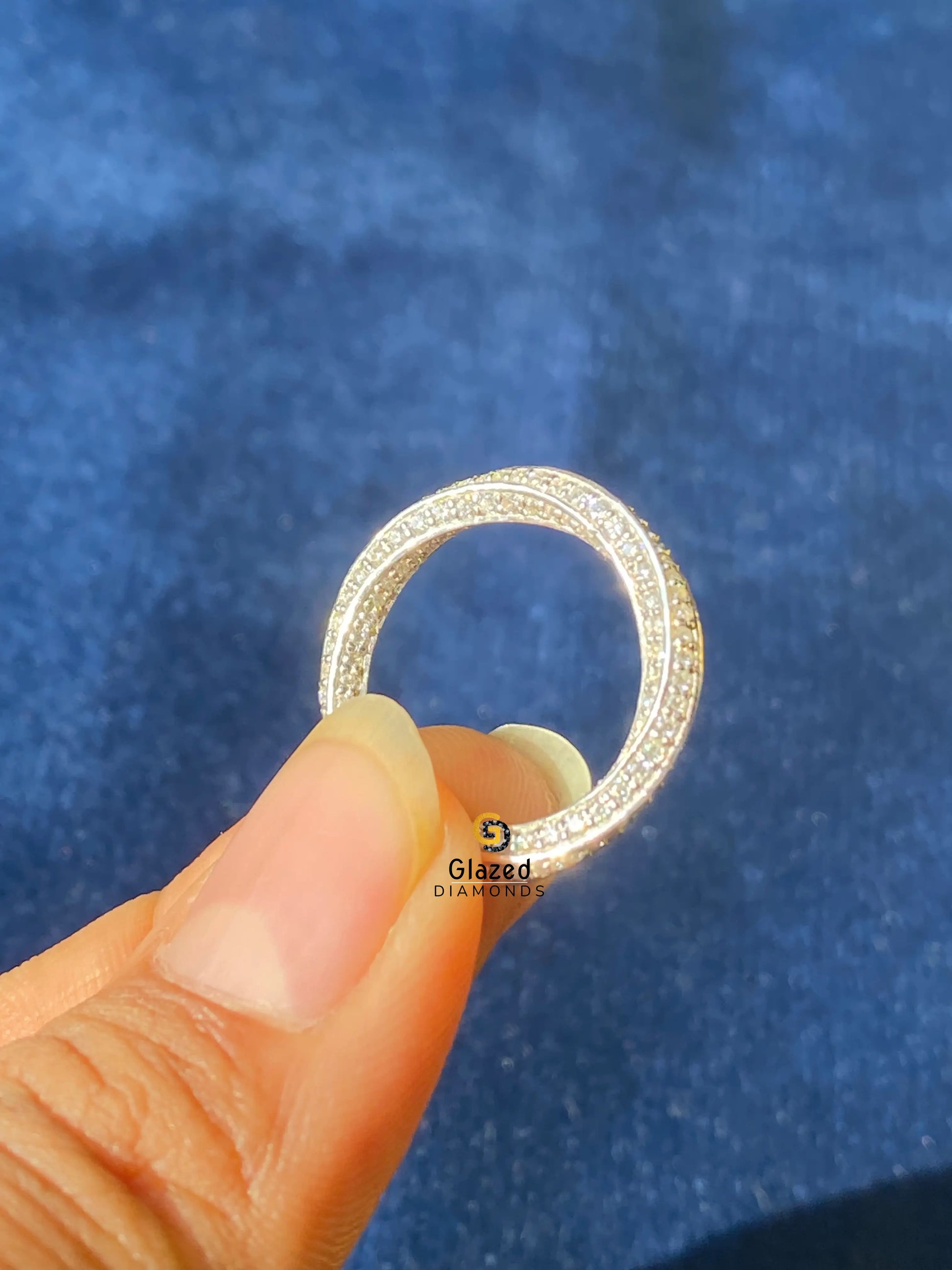14K Solid Gold Twisted Infinity Moissanite Wedding Band For Her14K Solid Gold Twisted Infinity Moissanite Wedding Band For Her