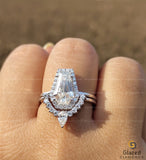 14K White Gold Vintage Bridal Set Rings