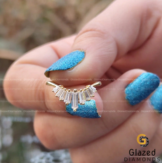 14K Yellow Gold 7 Stone Ring For Her