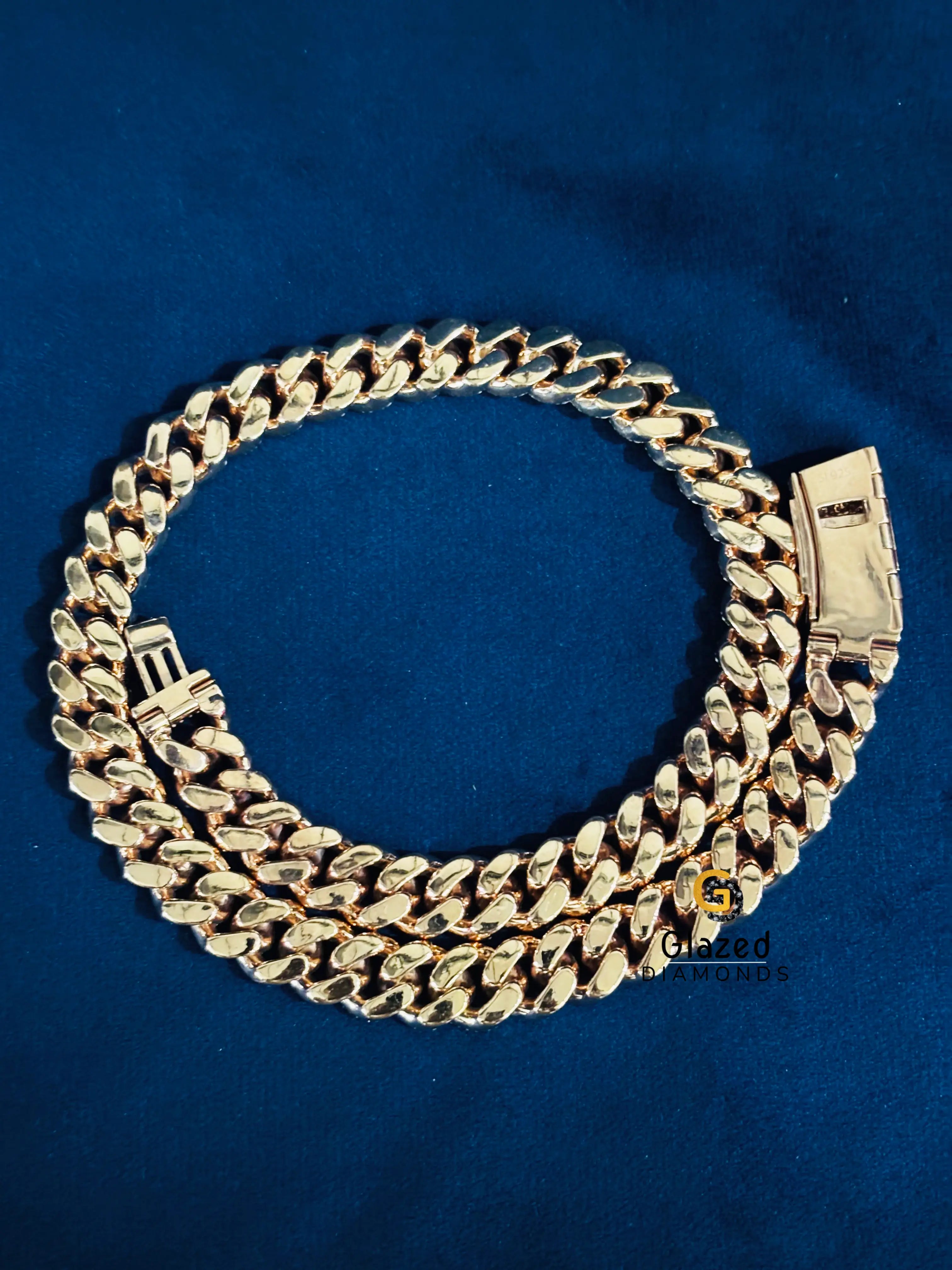 14MM Cuban Link Custom Name Clasp Chain In 925 Silver
