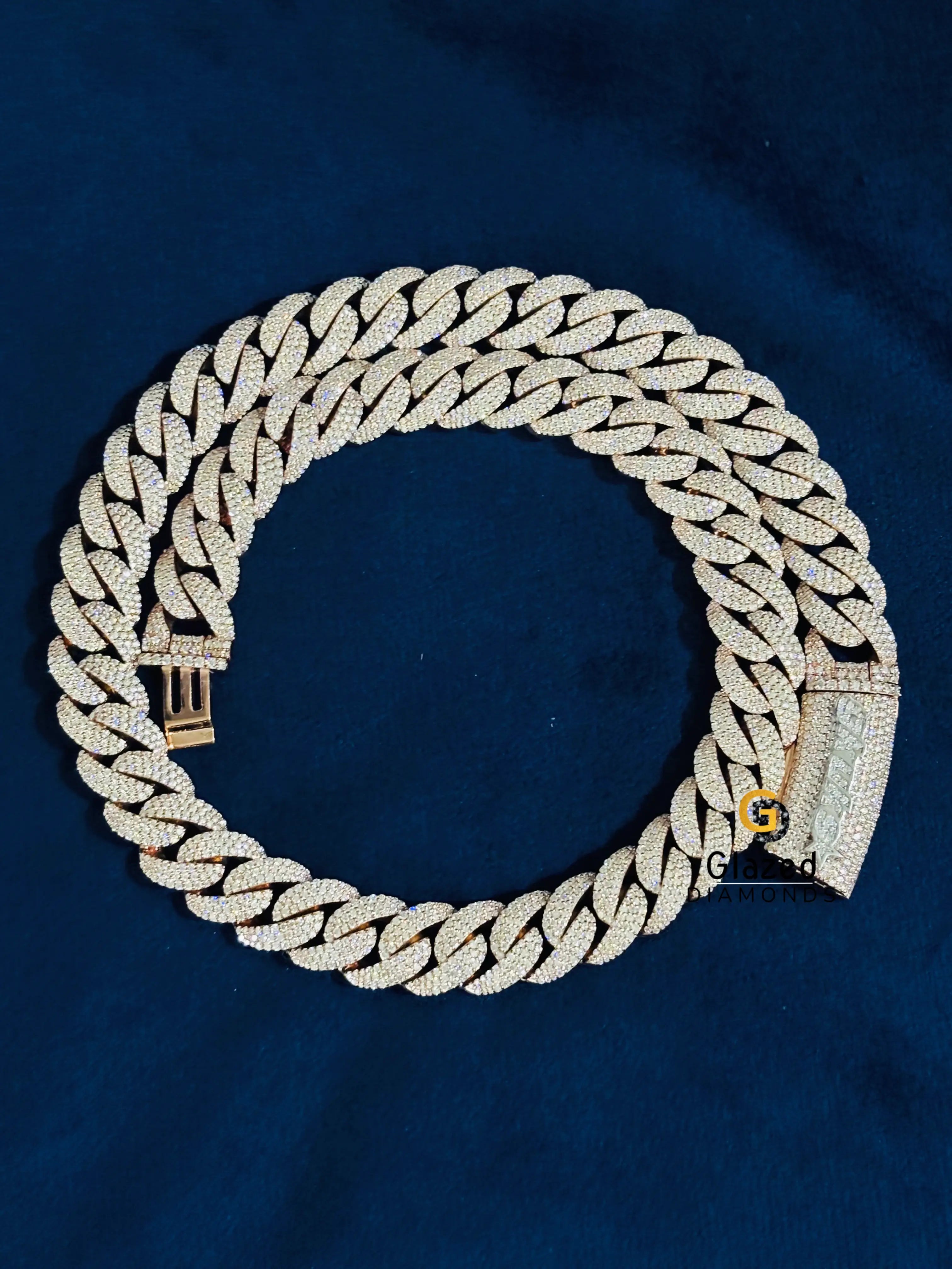 14MM Cuban Link Custom Name Clasp Chain In 925 Silver