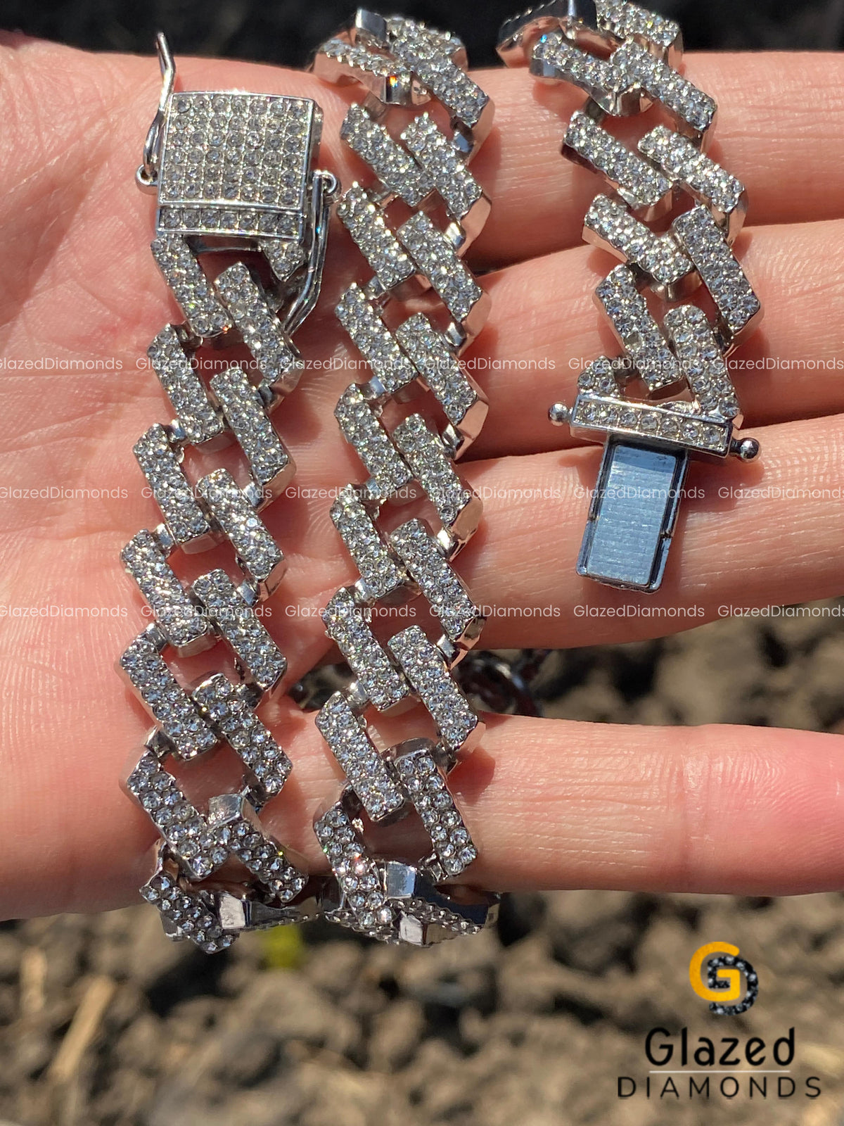 14mm Iced Out Moissanite Diamond Cuban Link Chain Necklace