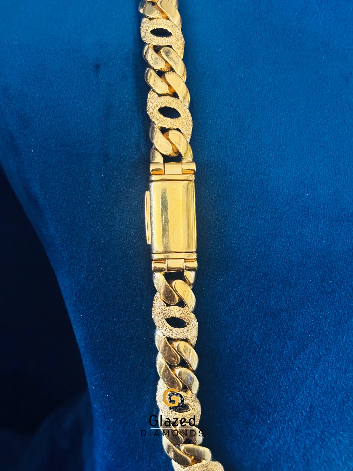 14MM 925 Silver Yellow Gold Plated Dust Cuban Chain