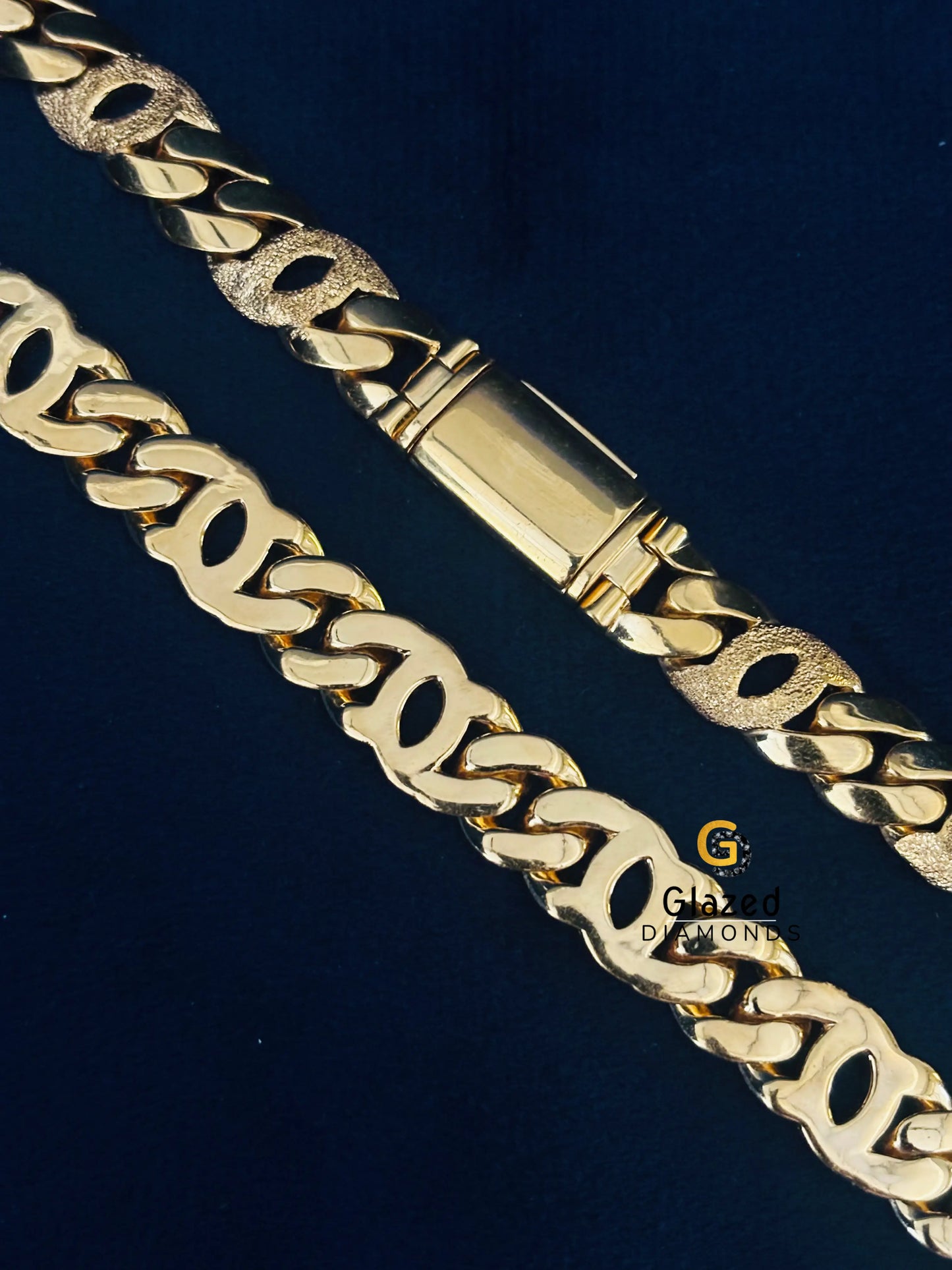 14MM 925 Sterling Silver Dust Cuban Chain For Men