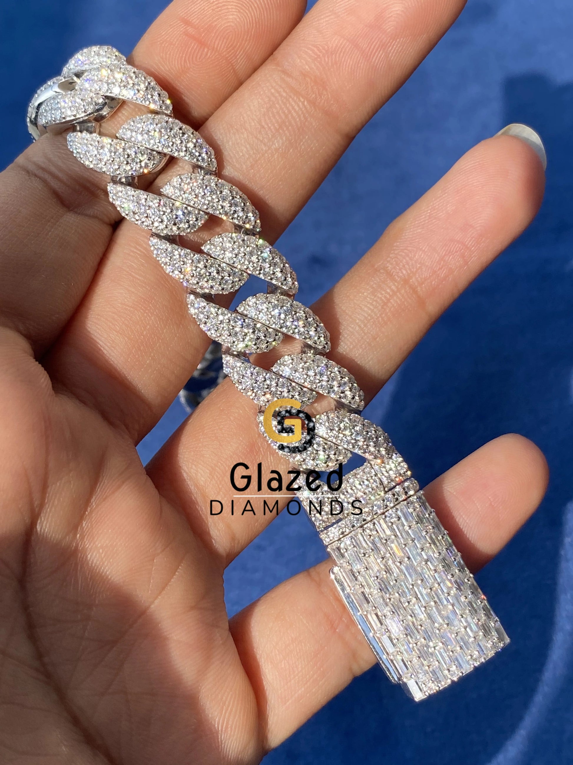14MM Moissanite Cuban Link Bracelet