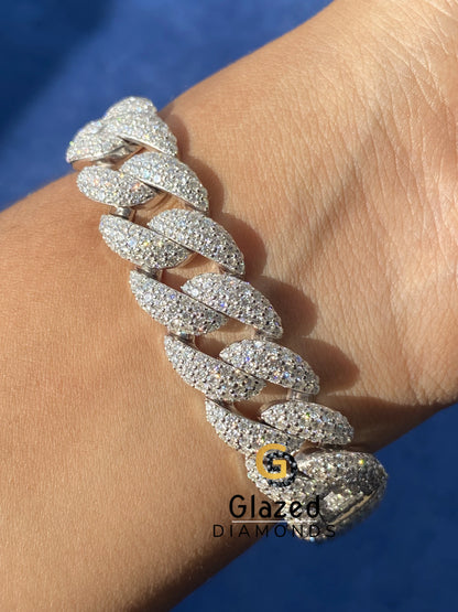 14MM Moissanite Hip Hop Studded Iced out Bracelet