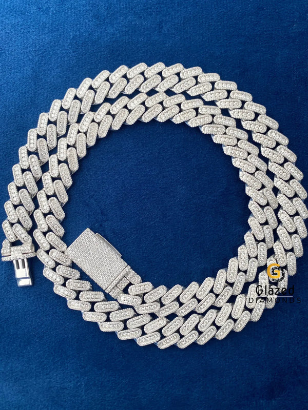 14MM Round Moissanite Cuban Link Hip Hop Chain