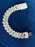 14MM Round Moissanite Diamond Studded Cuban Bracelet
