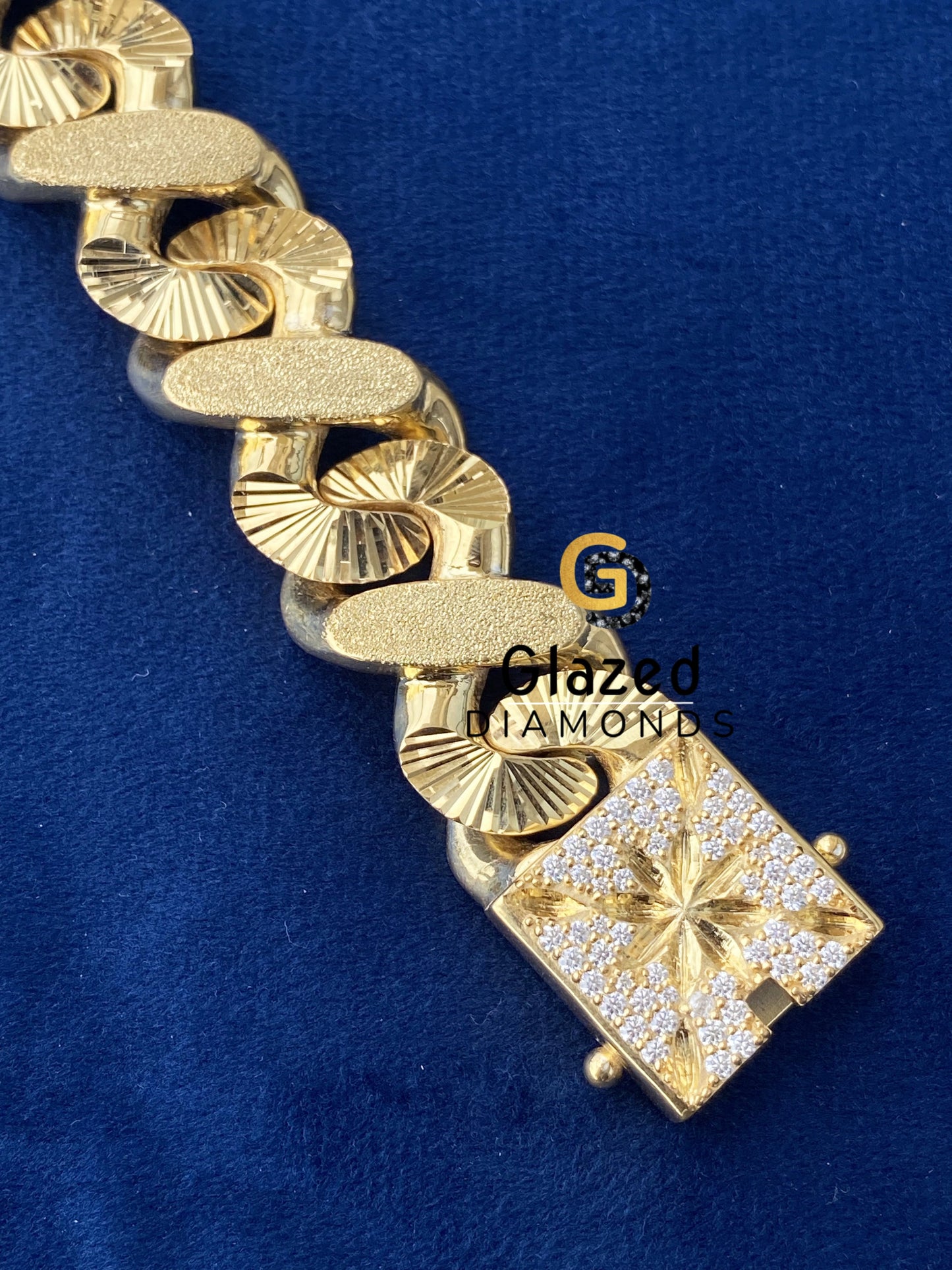 15MM 925 Silver Dust Cuban Link Bracelet