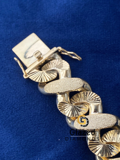 15MM 925 Silver Dust Cuban Link Bracelet for Men