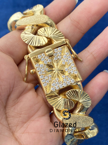 15MM 925 Silver Dust Cuban Link Hip Hop Bracelet