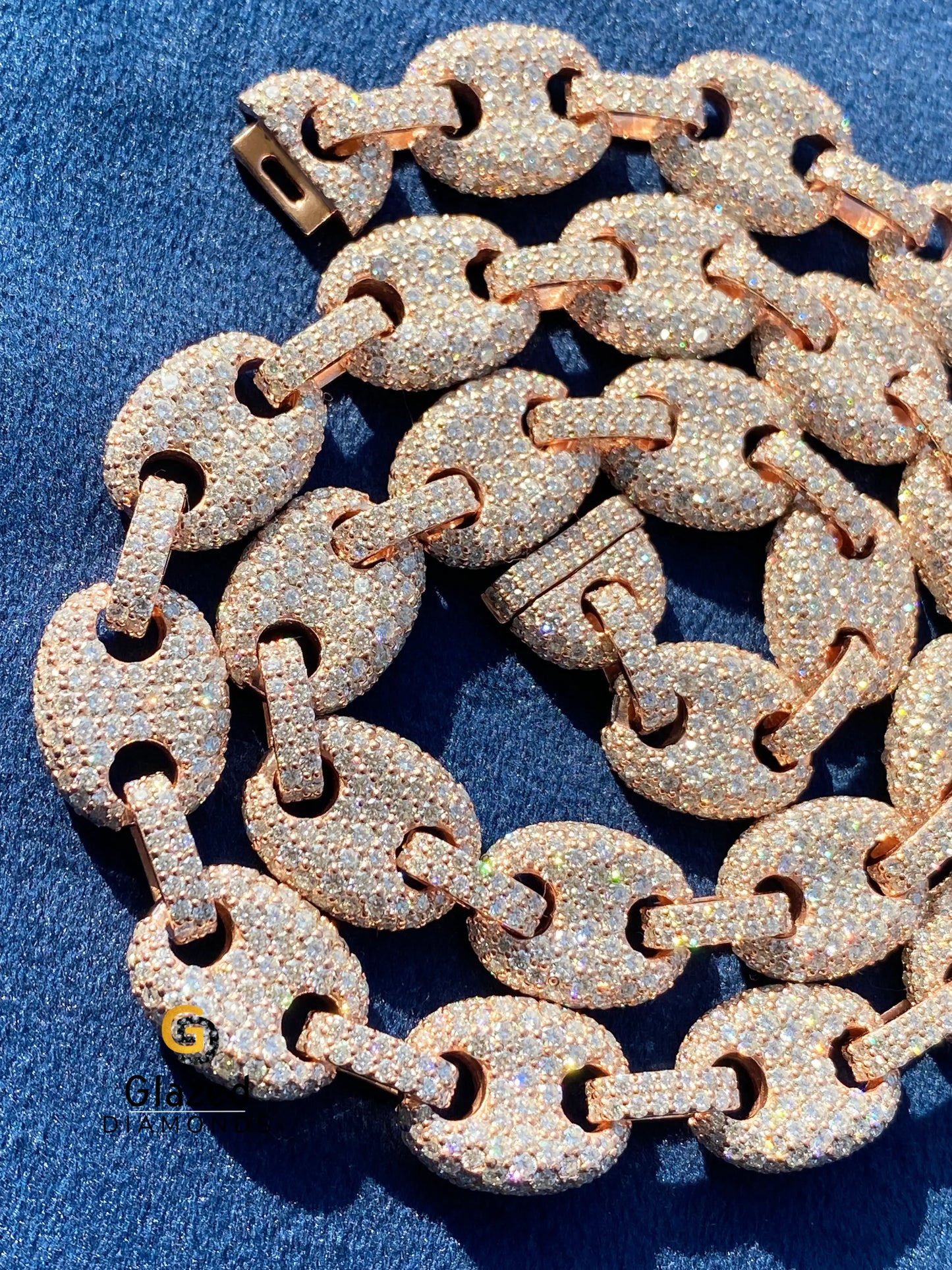 15MM Puff Link Fully Ice Out Moissanite Chain For Men