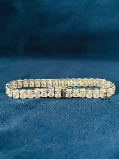 18CT Moissanite Radiant Cut Tennis Bracelet