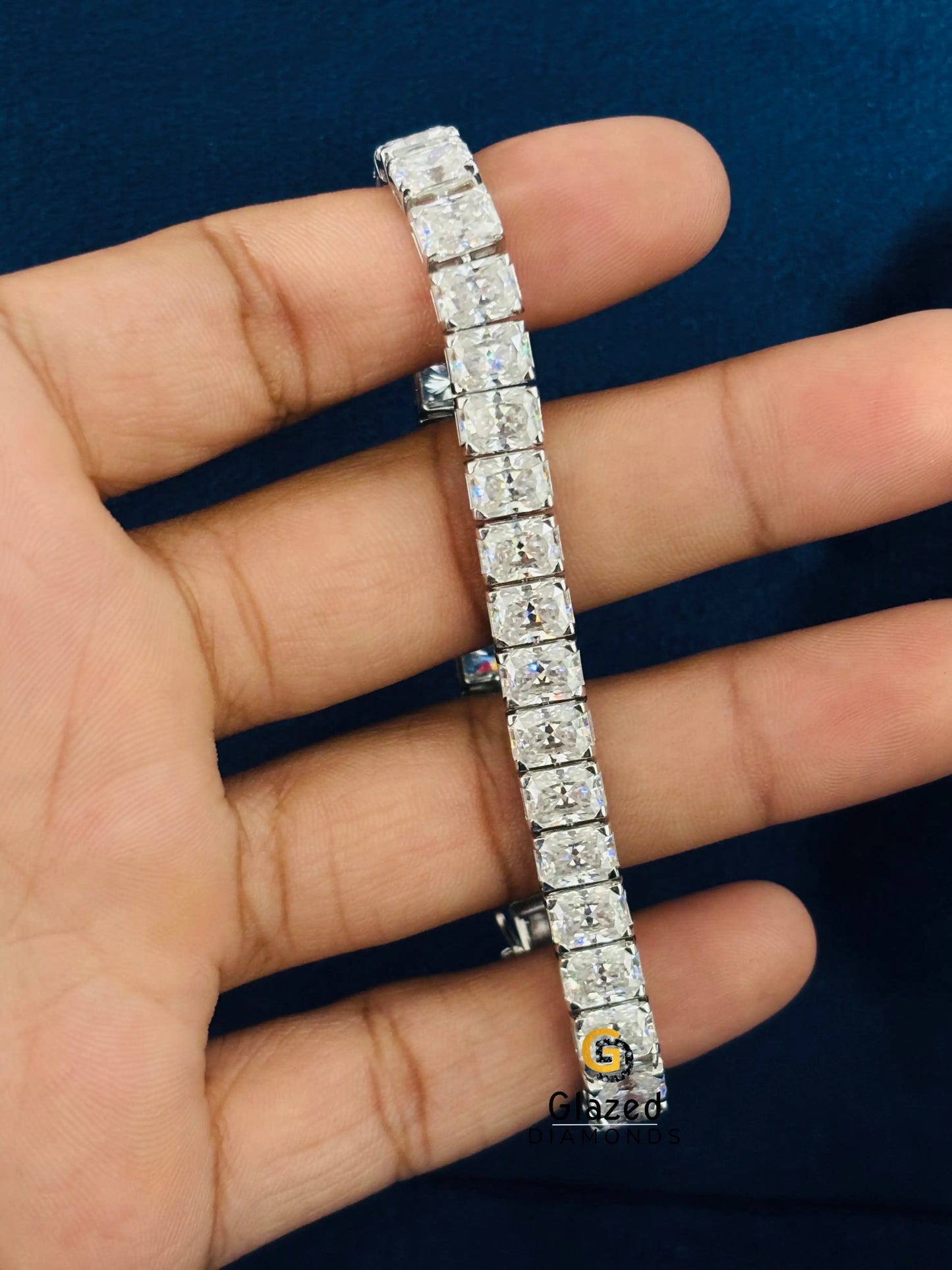 18CT Radiant Cut Moissanite Tennis Bracelet For Unisex