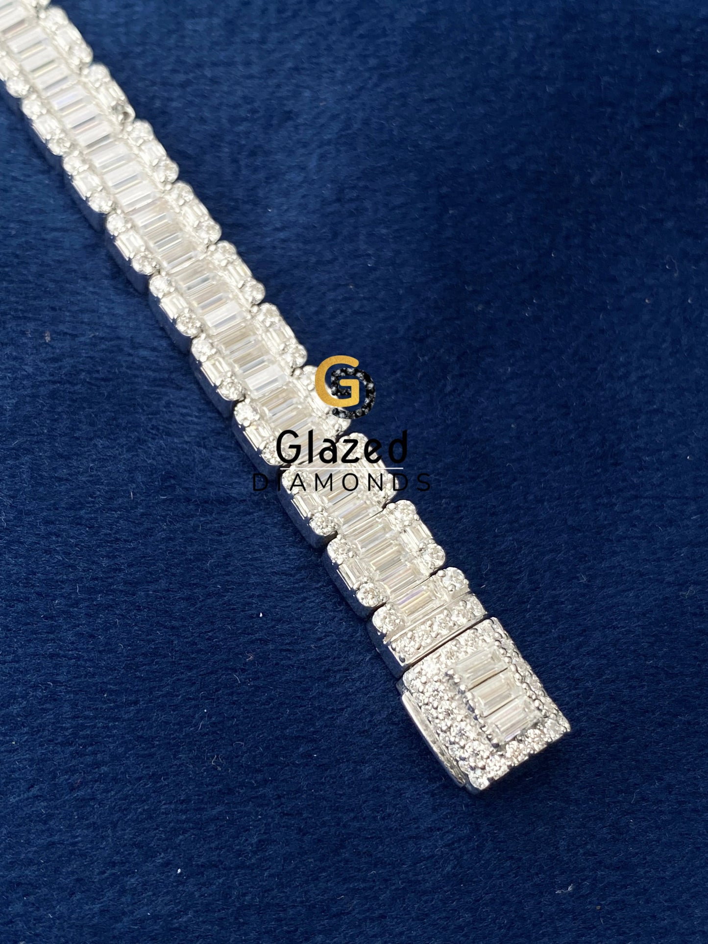 18MM Baguette Cut Moissanite Cluster Bracelet