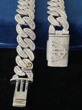 18MM Cuban Link Round Moissanite Diamond Studded Chain