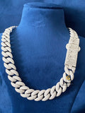 18MM Cuban Link Round Moissanite Fully Iced Out Chain