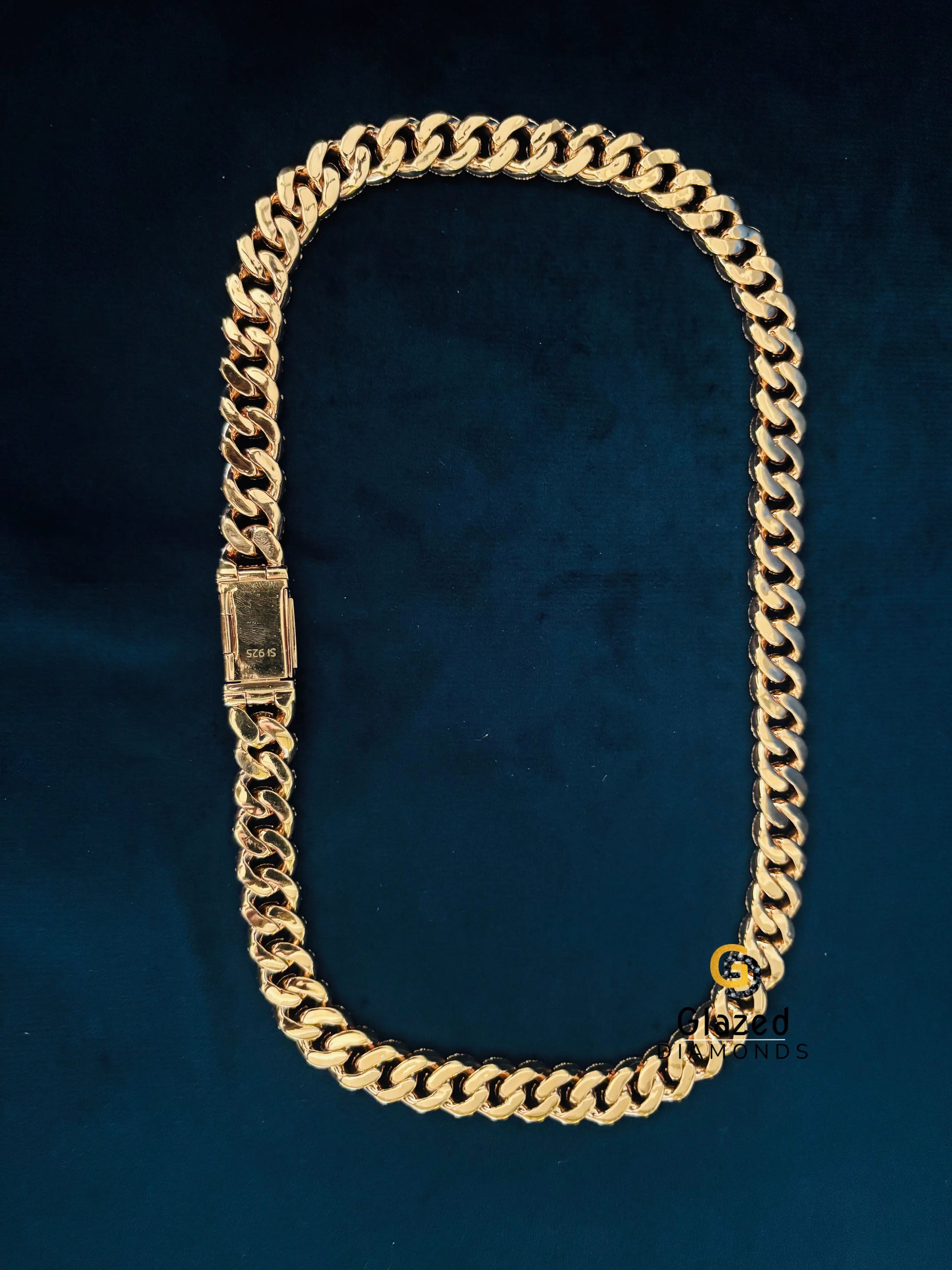 18MM Rose Gold Plated Moissanite Hip Hop Chain For Men