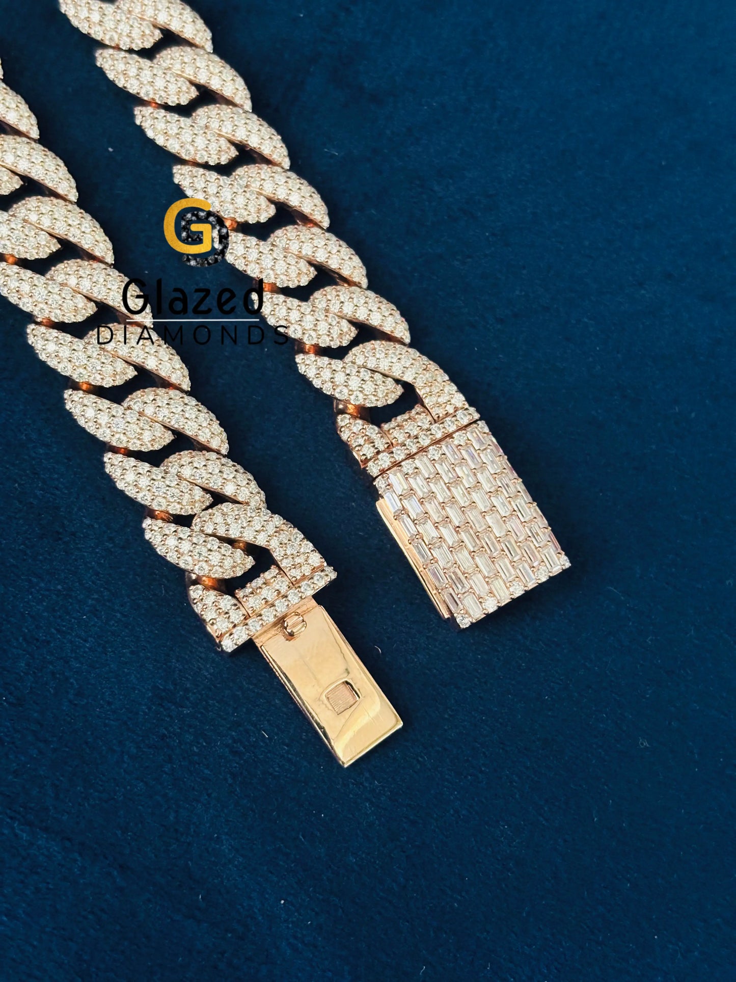 18MM Round_ Baguette Moissanite Hip Hop Chain For Men