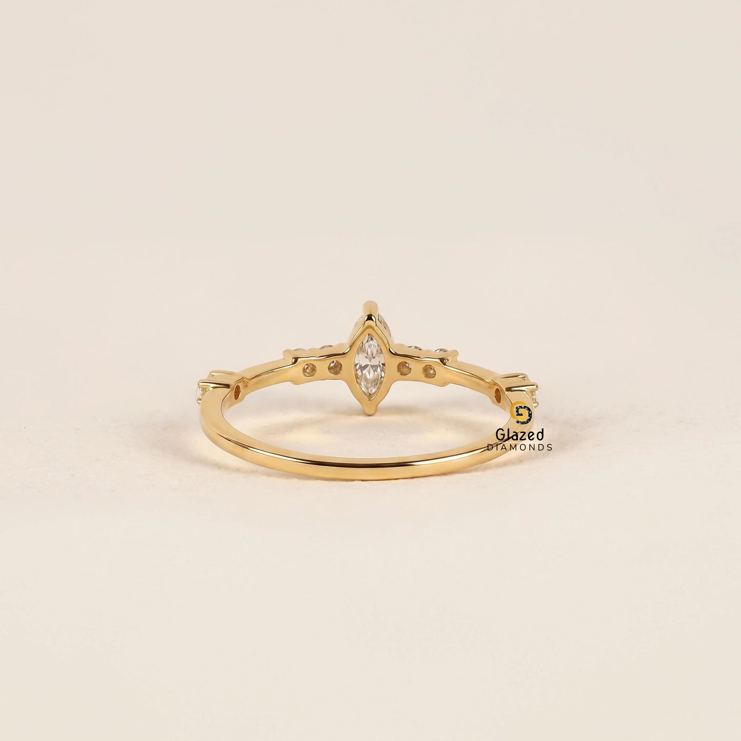 1CT Marquise Lab Diamond Distance Pave Wedding Ring For Women