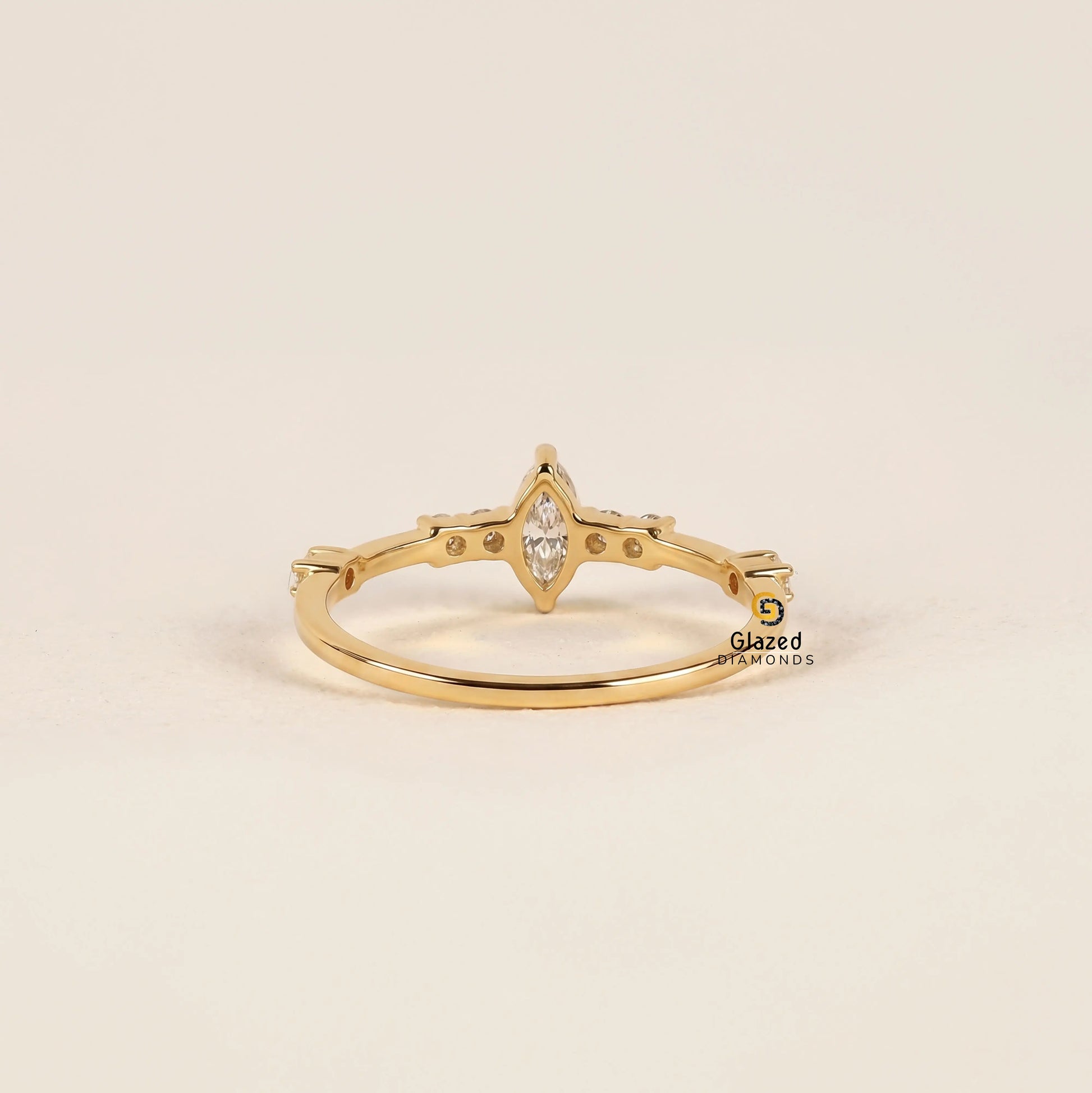 1CT Marquise Lab Diamond Distance Pave Wedding Ring For Women