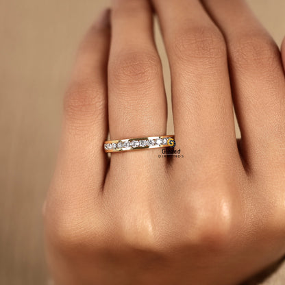 1CT Round Cut Lab Diamond Wedding Band For Women