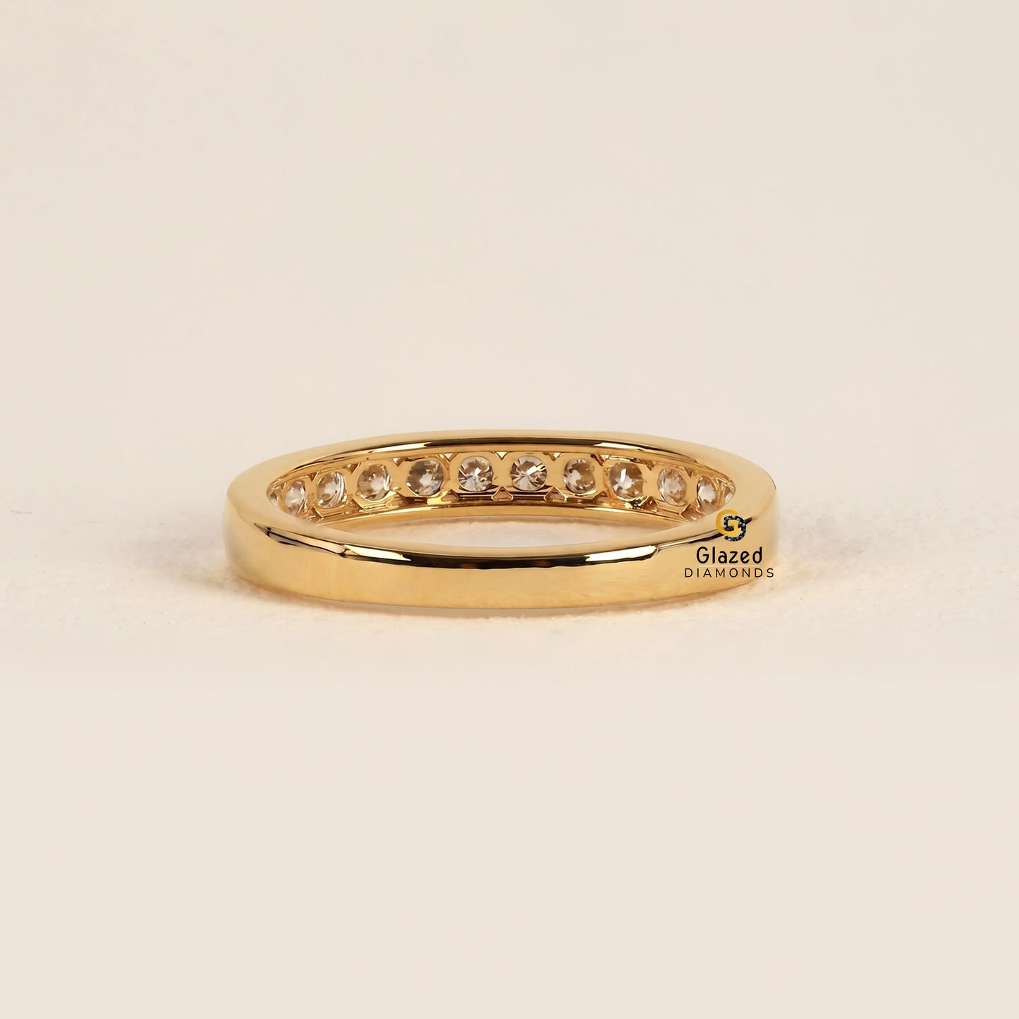 1Ct Round Cut Lab Diamond Half Eternity Wedding Band