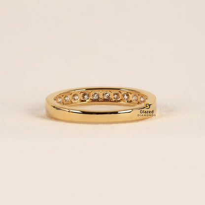 1Ct Round Cut Lab Diamond Half Eternity Wedding Band