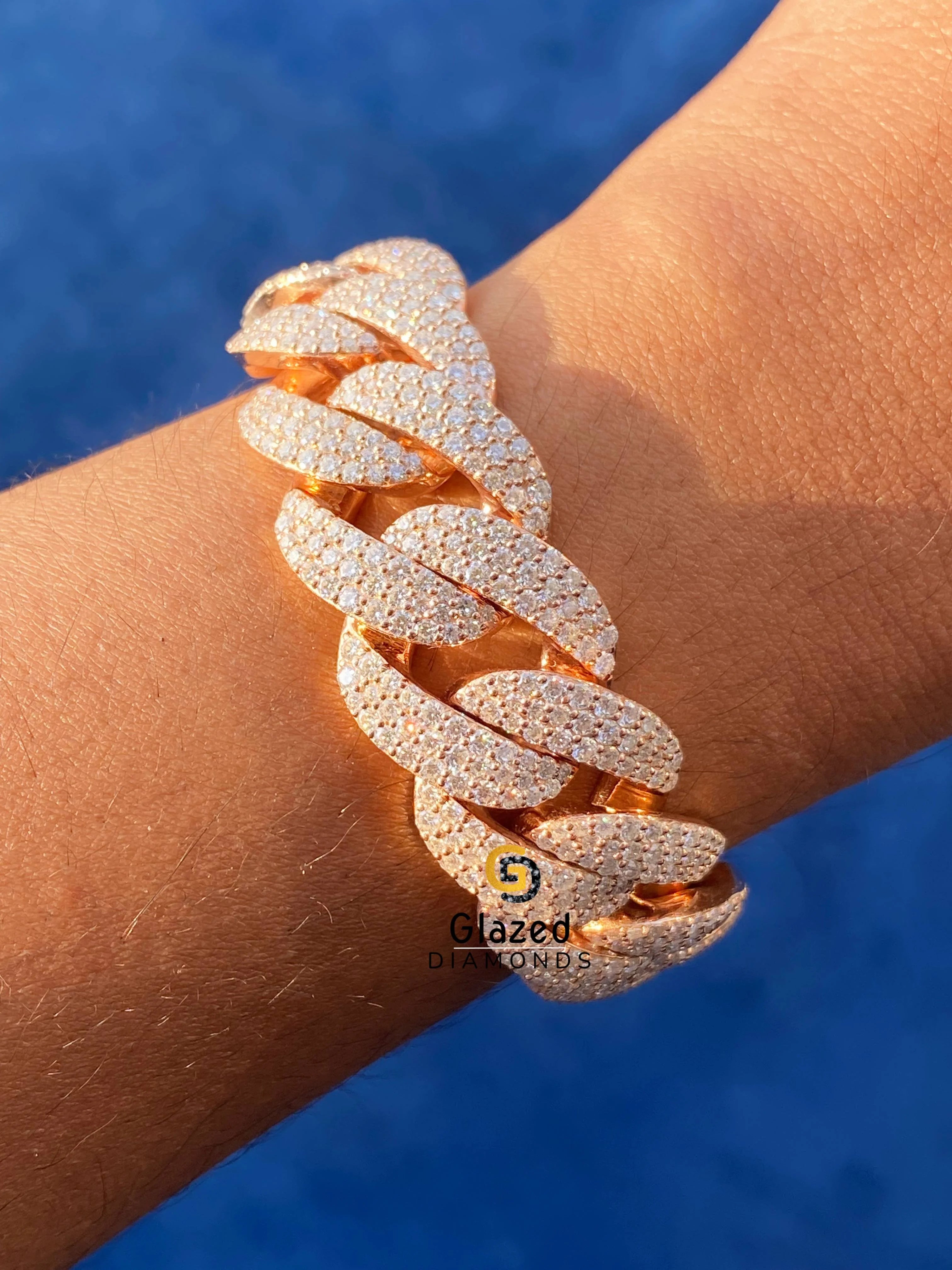 20MM Moissanite Bust Down Cuban Link Bracelet