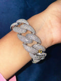 24MM Round Moissanite Cuban Link Hip Hop Bracelet