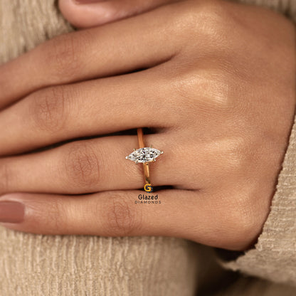 Marquise Lab Grown Diamond Solitaire Ring For Women