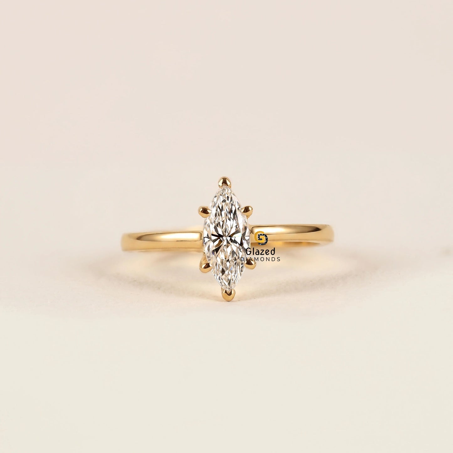 Marquise Lab Grown Diamond Solitaire Ring For Women