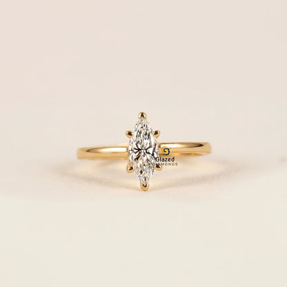 Marquise Lab Grown Diamond Solitaire Ring For Women
