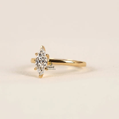 Marquise Lab Grown Diamond Solitaire Ring For Women