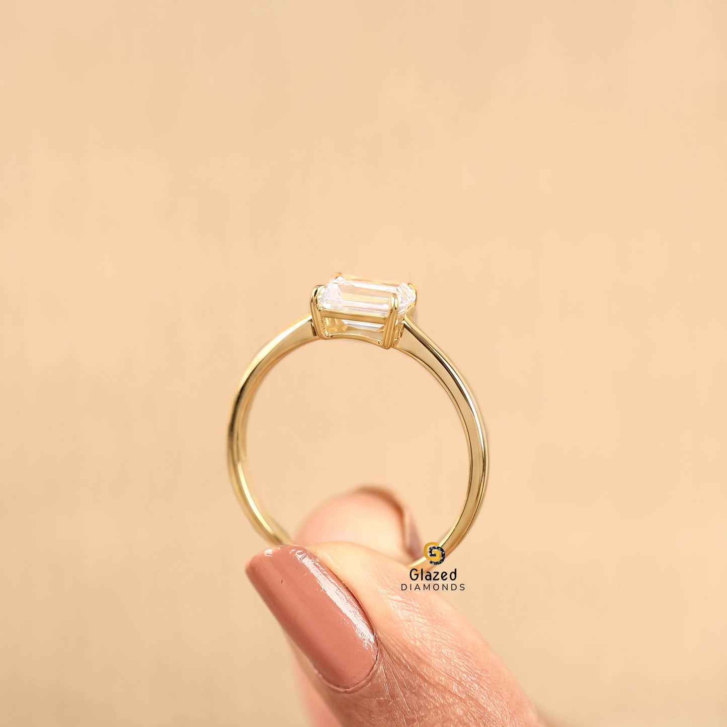 2CT East West Lab Diamond Solitaire Wedding Ring