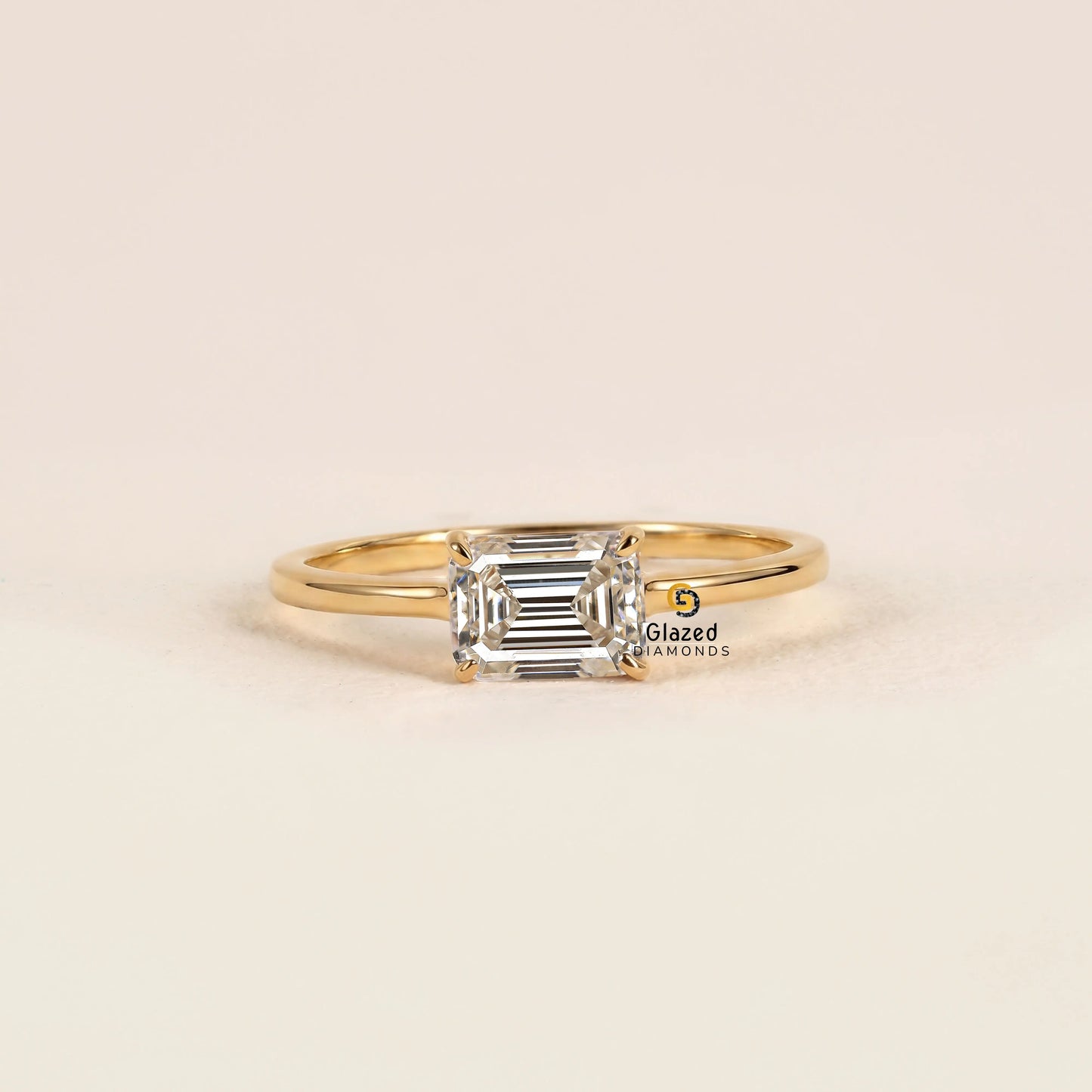 2CT East West Lab Grown Diamond Solitaire Wedding Ring
