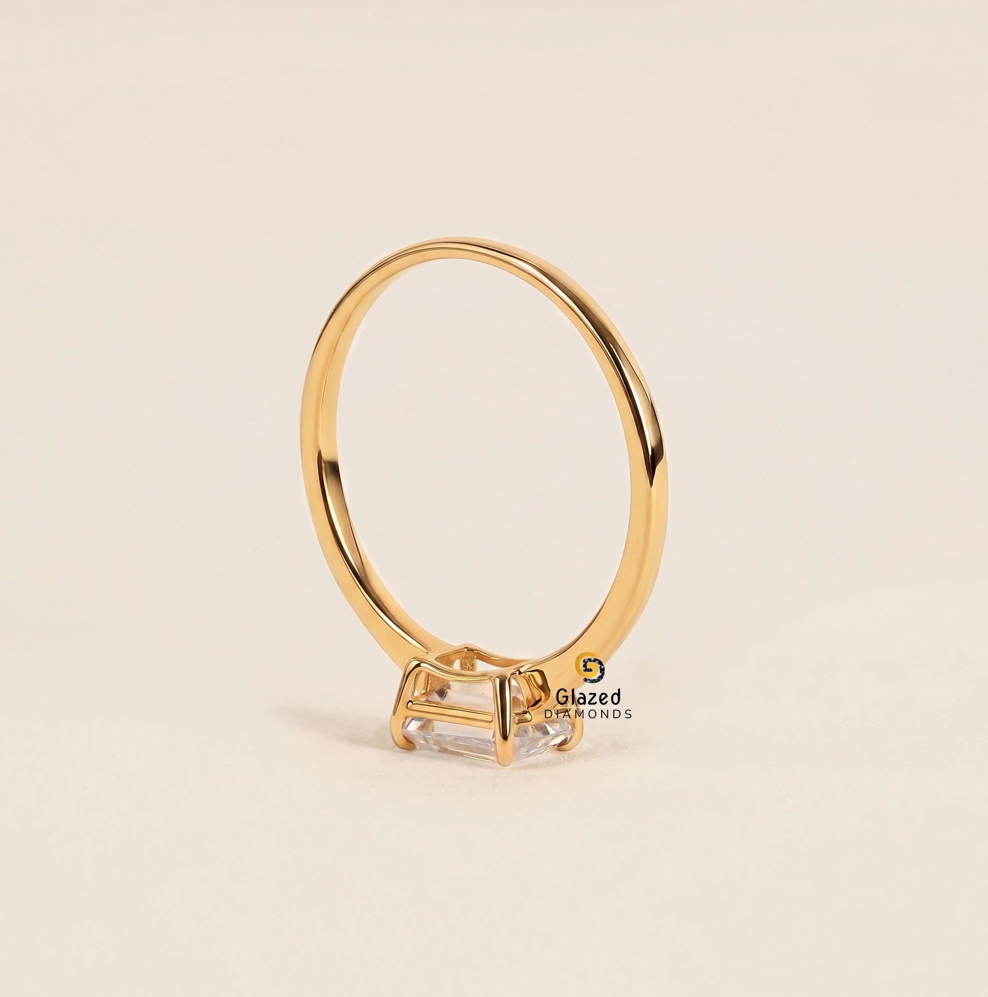 2CT East West Lab Grown Diamond Solitaire Wedding Ring For Women