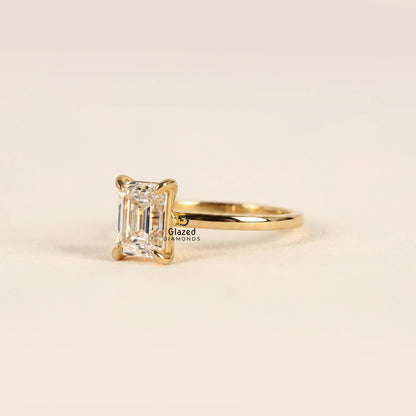 2CT Emerald Lab Grown Diamond Solitaire Wedding Ring