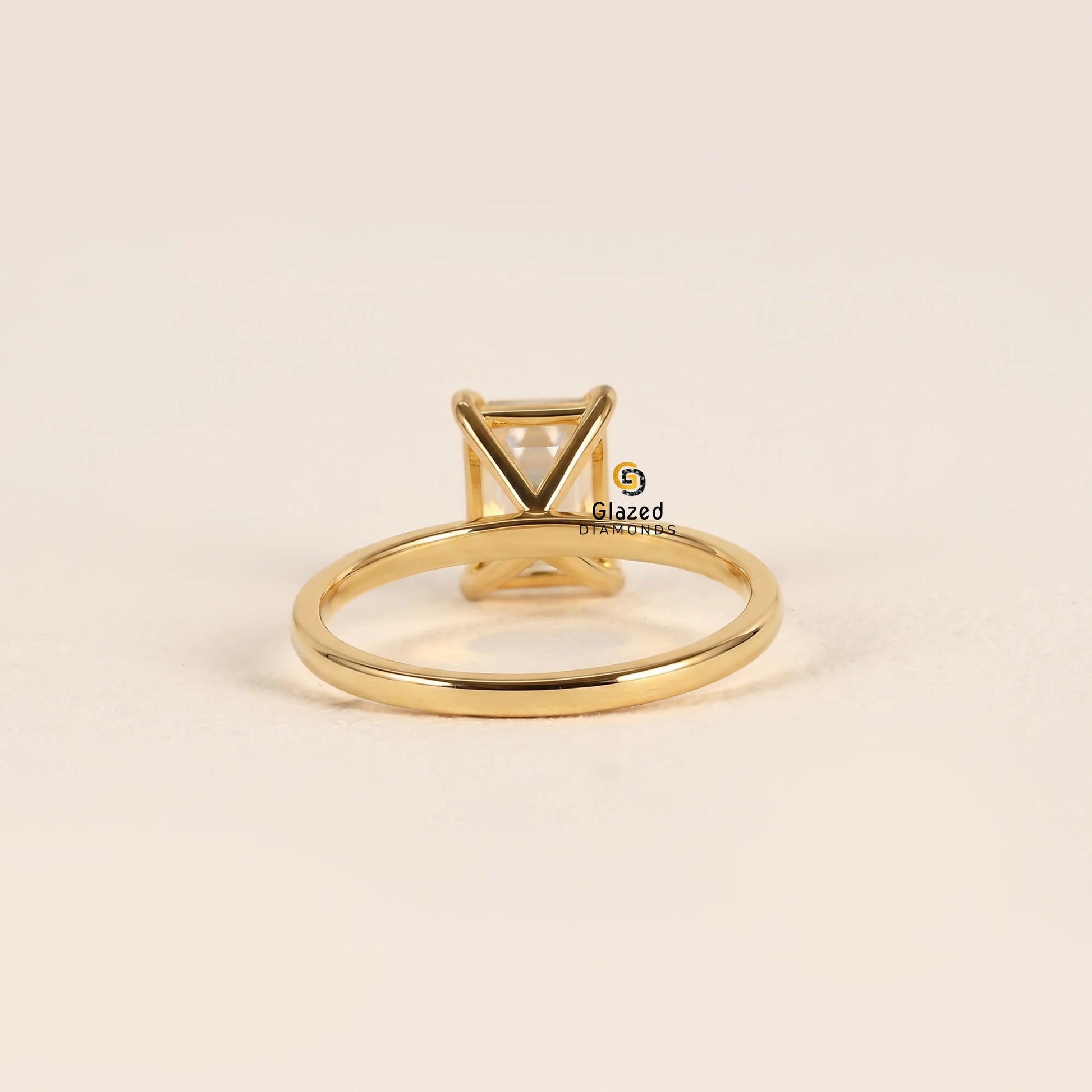 2CT Emerald Lab Grown Diamond Solitaire Wedding Ring For Women